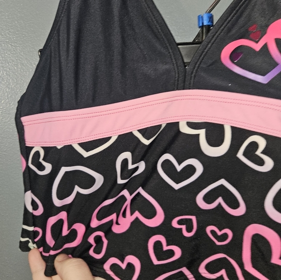 Total Girl Girls Heart Tankini Size 10 - Picture 2 of 10